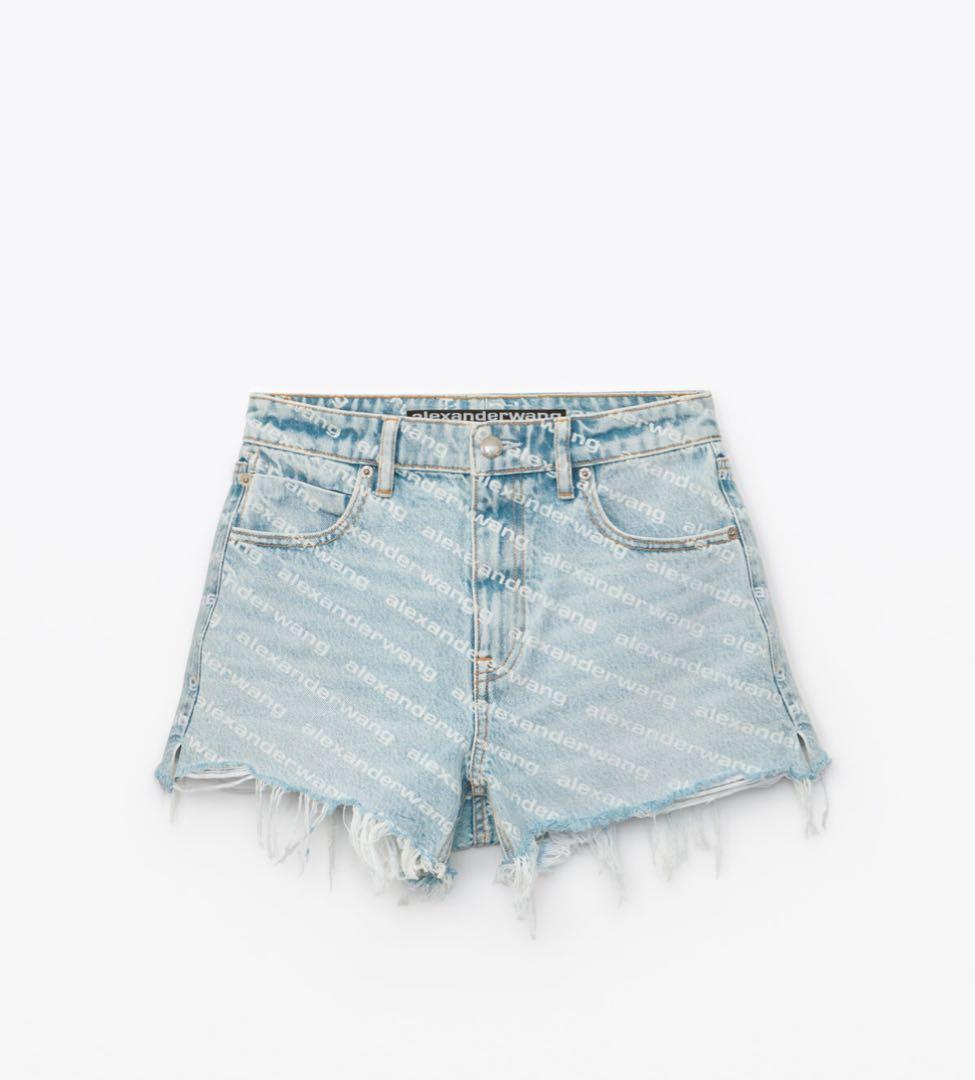 alexanderwang ロゴプリント デニムショートパンツ