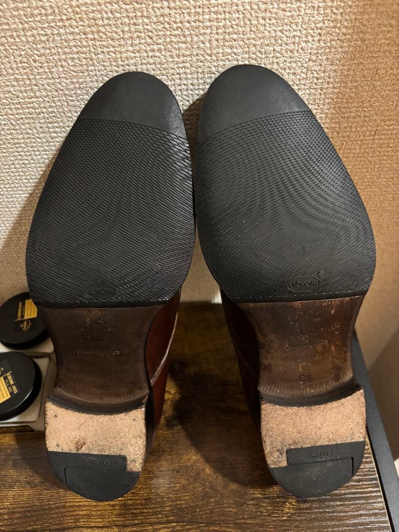 い*～様 三陽山長 源四郎 コードバン ブラウン ダブルモンクストラップ 6.5