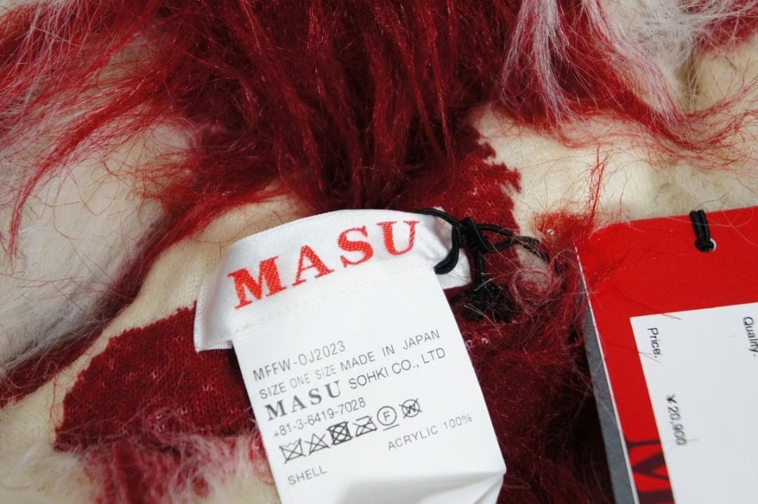 極美品23AW MASU ファー フード バラクラバ キャップ 410O▲