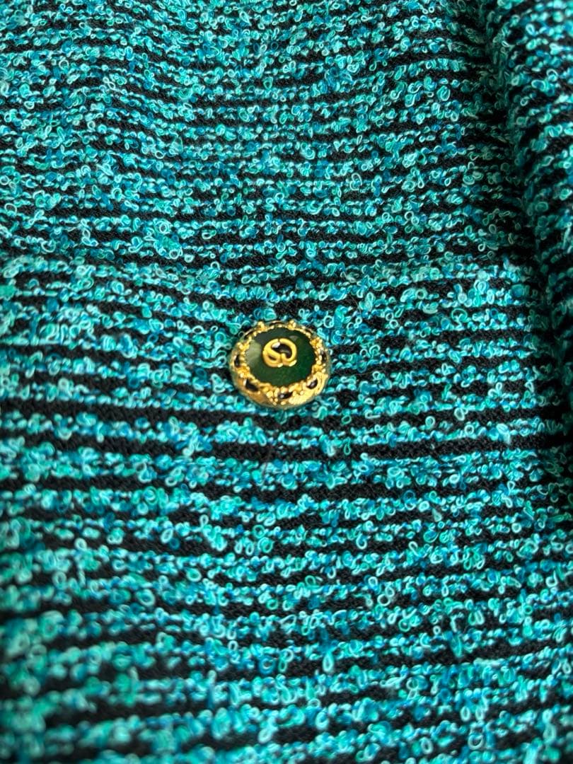 今6 ST.JOHN セントジョン テーラードジャケット青緑 グリーン S