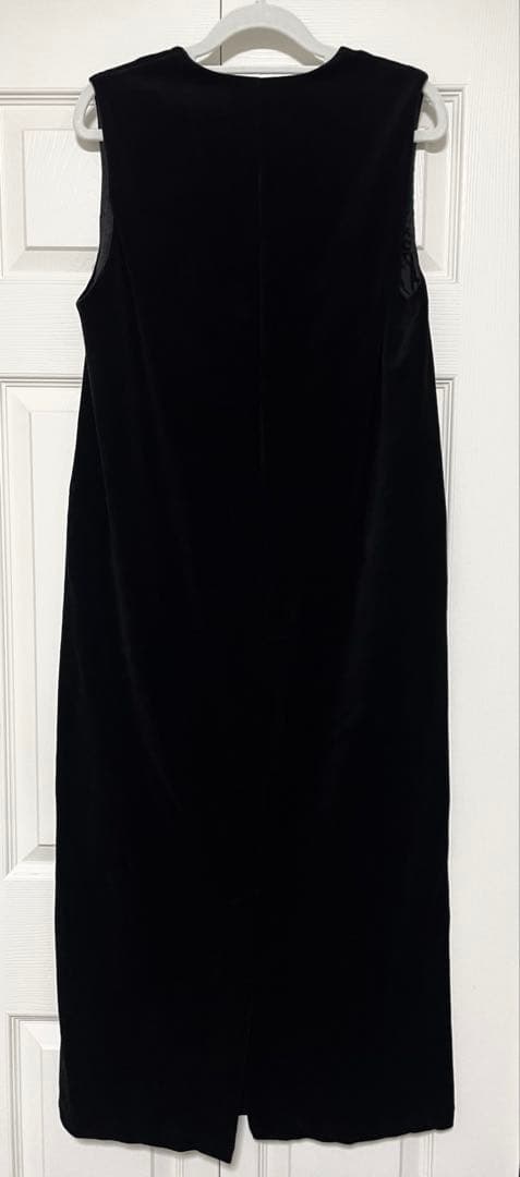 完売 MACPHEE コットンポリエステル ベロア Vネックワンピース