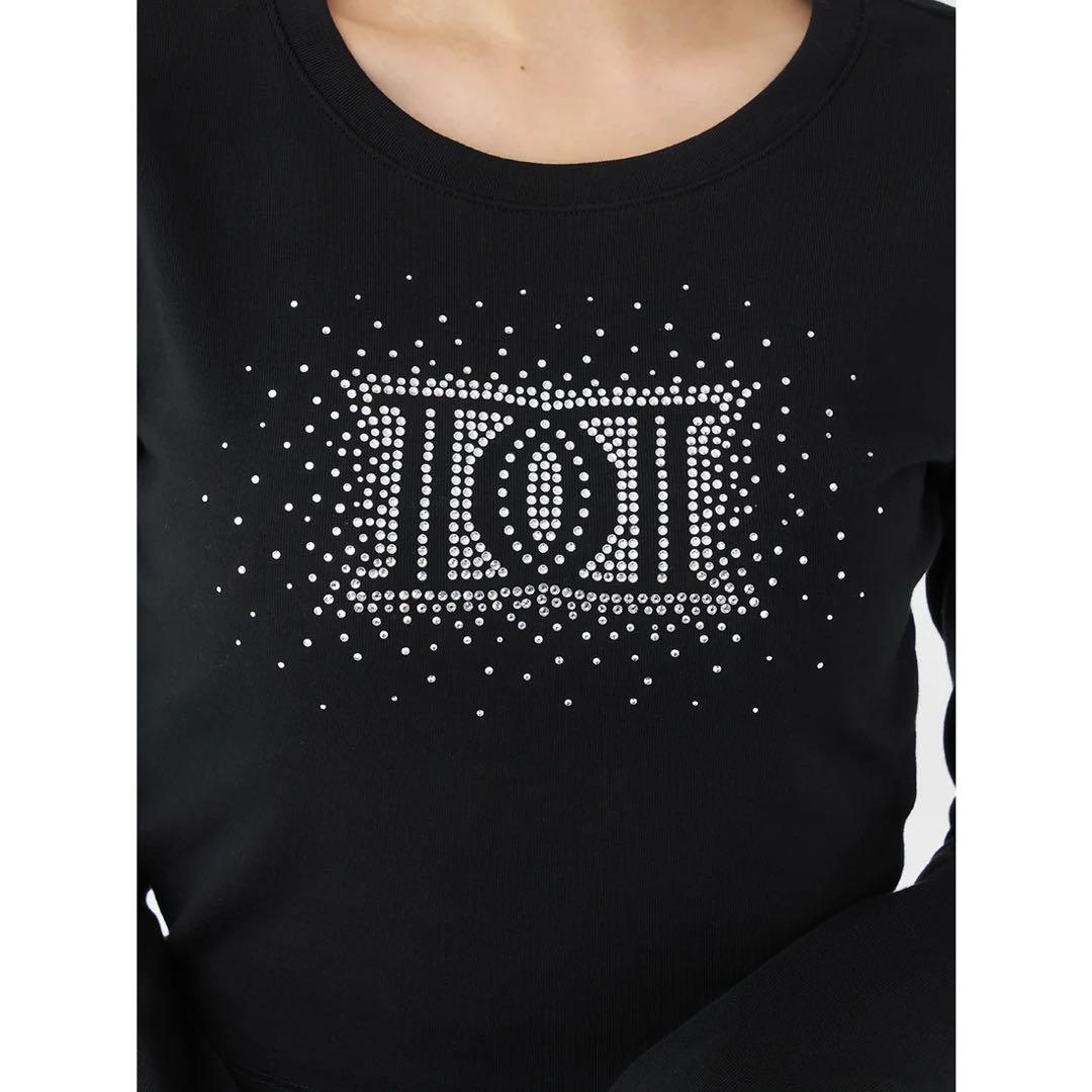 新品タグ付 ダーリッチ ブラック シャイニーDDロゴコンパクトロングTシャツ F