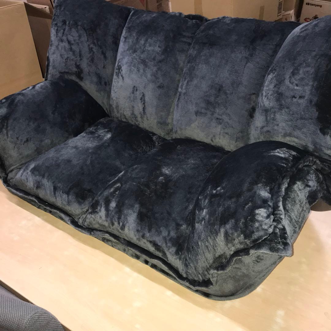 チャコールグレー　HIBEAUTY ソファベッド　2人掛けソファ