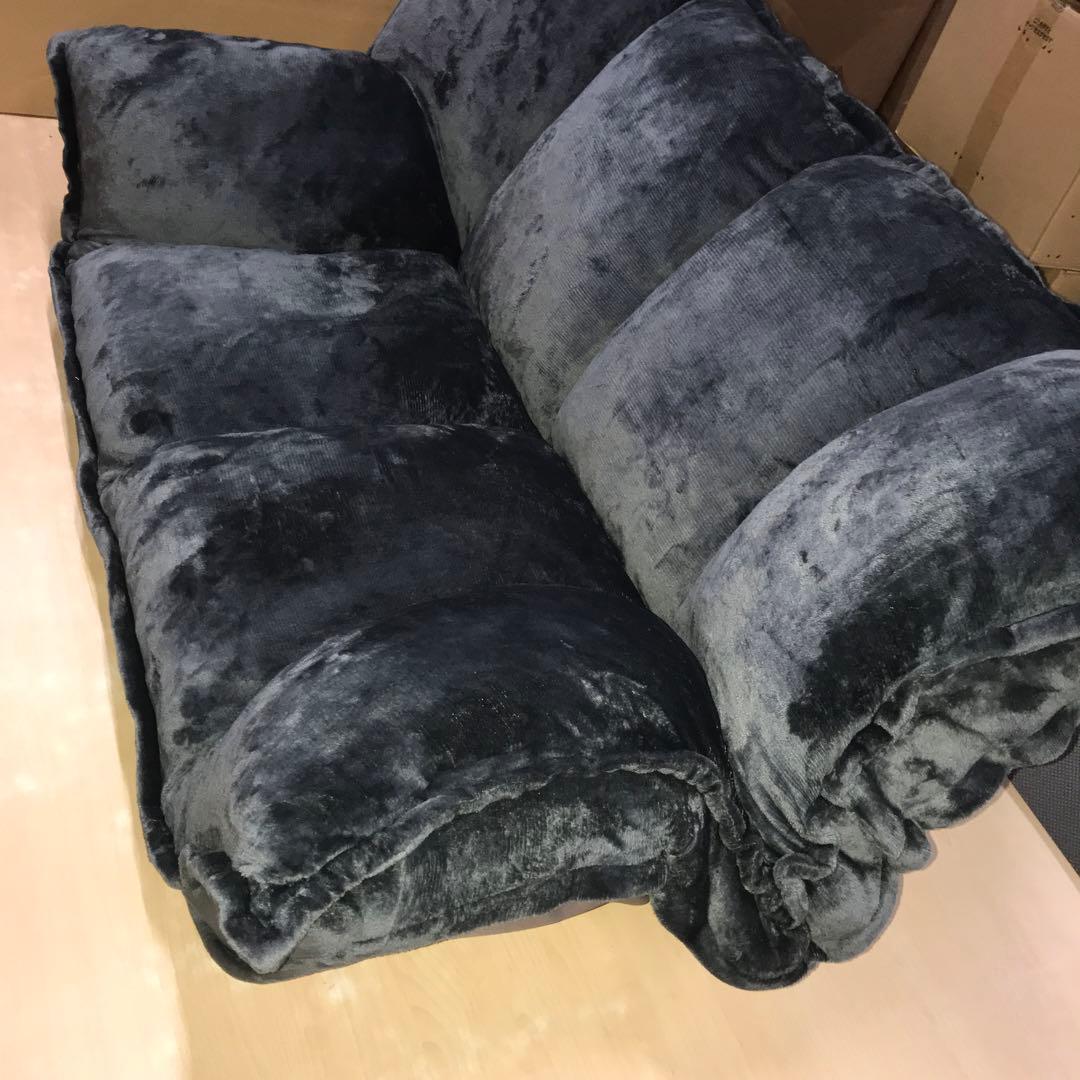 チャコールグレー　HIBEAUTY ソファベッド　2人掛けソファ