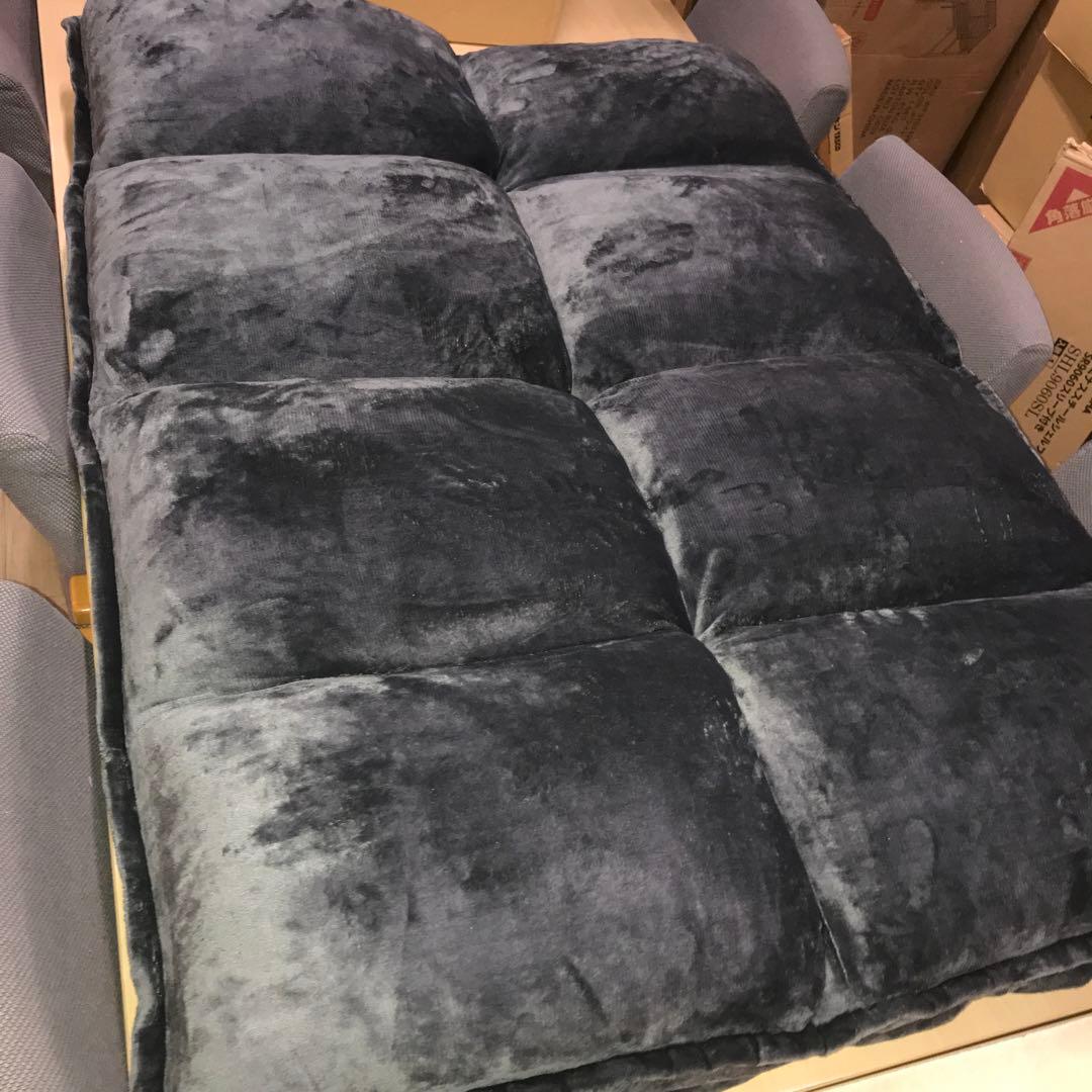 チャコールグレー　HIBEAUTY ソファベッド　2人掛けソファ