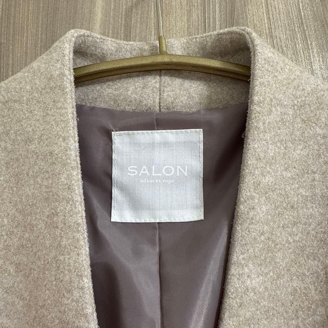 サロン アダム エ ロペ　ノーカラーウールコート