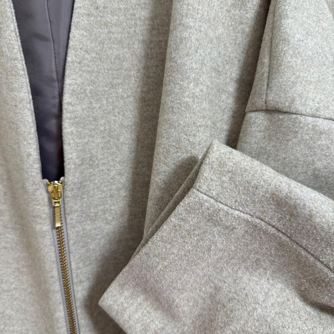 サロン アダム エ ロペ　ノーカラーウールコート