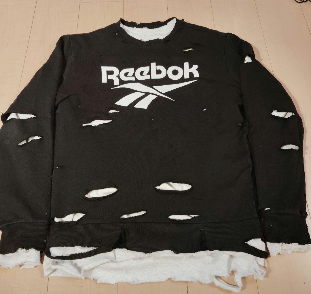 Reebok ダメージスウェット L ブラック 松村北斗 常田大希