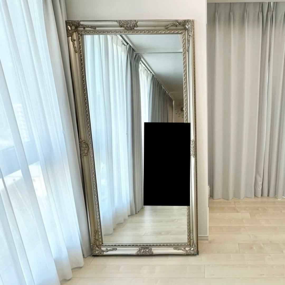 アンティーク調 全身ミラー 全身鏡 姿見 シャンパンゴールド