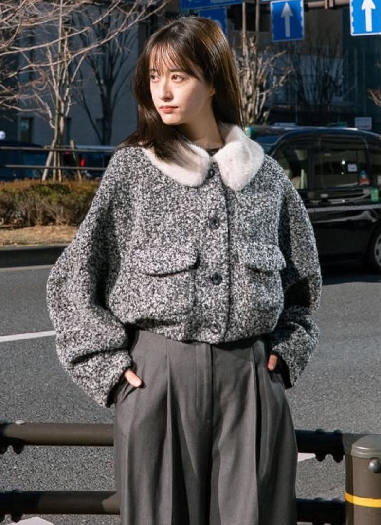 Tnewties 目と鼻と口を書き足してみた ドルマンスリーブジャケット XS