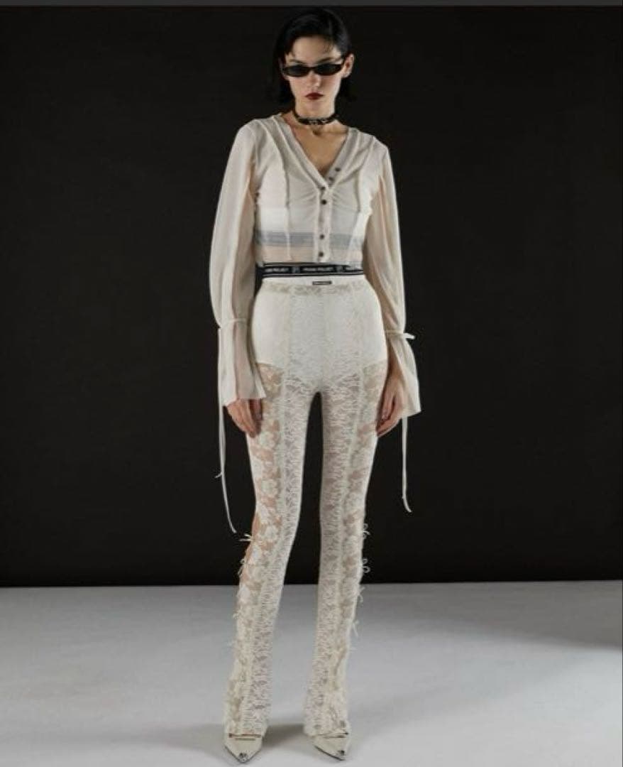 新品 PRANK PROJECT レースフレアレギンス ホワイト フリーサイズ