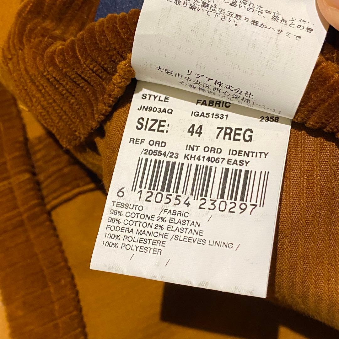 イタリア製 ラルディーニ コーデュロイ テーラードジャケット 44 ブラウン