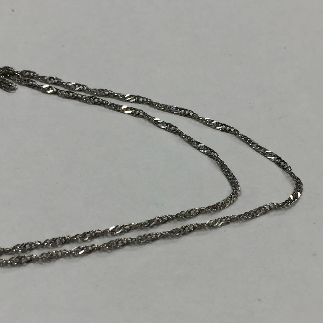 ゆーこページ　プラチナスクリューネックレス40cm