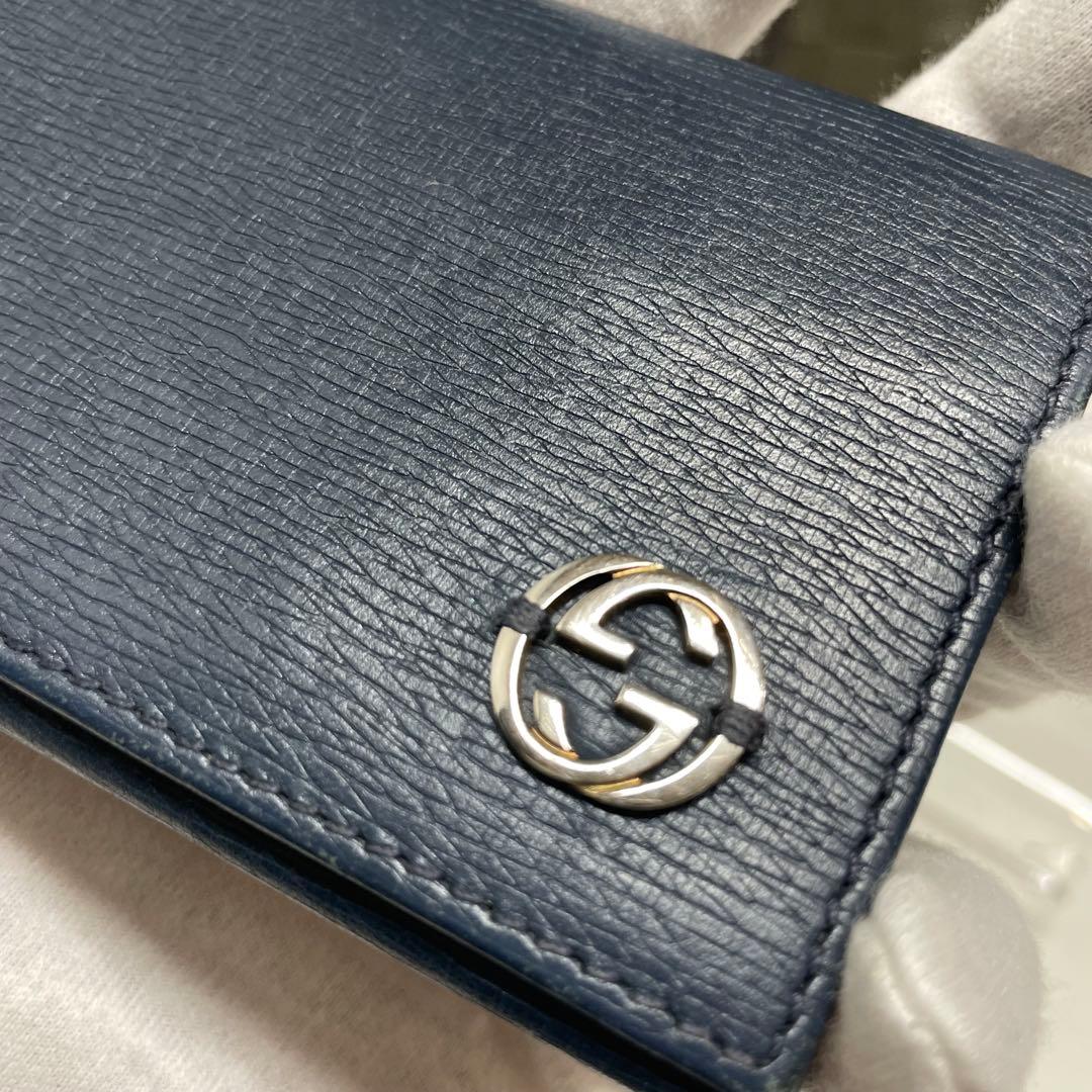 GUCCI ネイビー レザー 名刺入れ