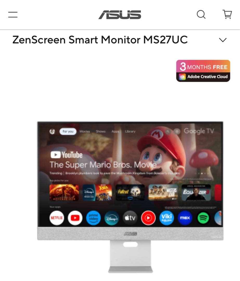 ASUS MS27UC スマートスクリーン　モニター 4K 新品未使用品
