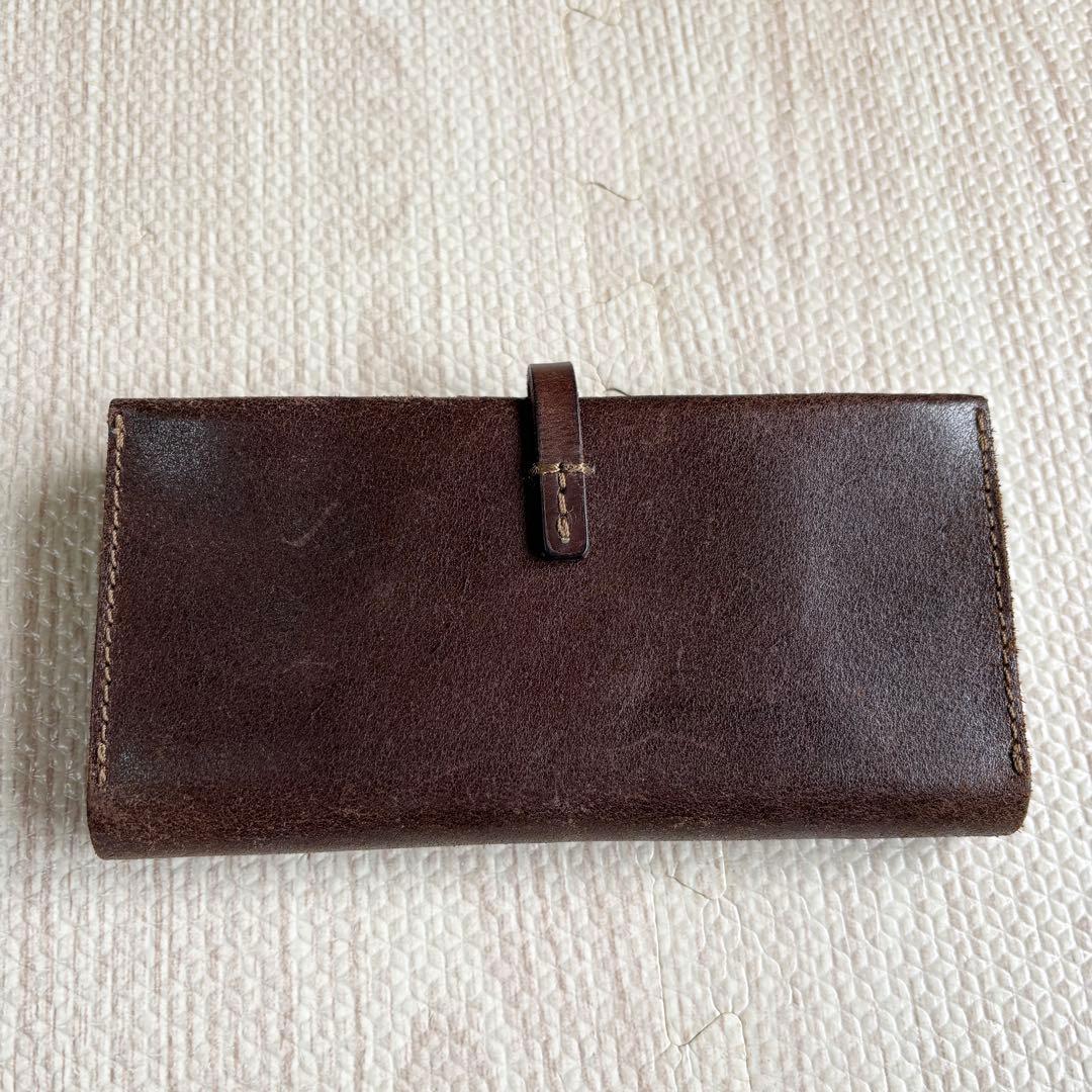 極美品 オルガン organ 一本ベルトの長財布 gs-12 カスターニョ色