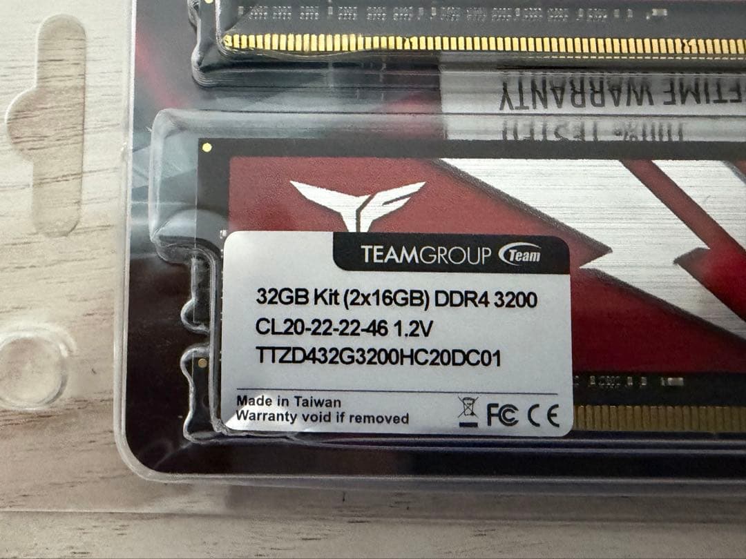 Team ZEUS DDR4 メモリ DDR4-3200 16GBx2枚