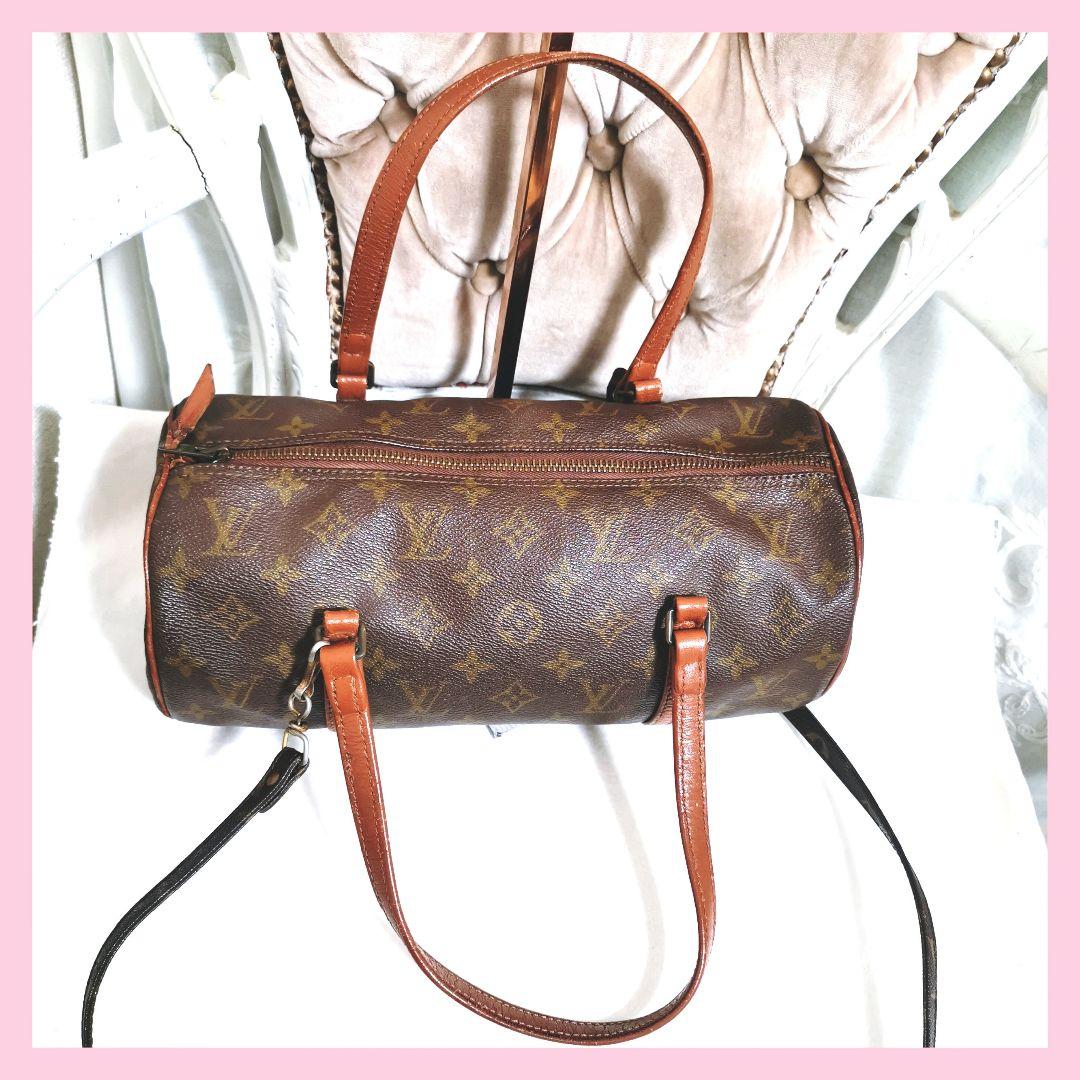 ニコニコ!ルイヴィトンLVモノグラム正規斜めがけショルダー付!パピヨン30