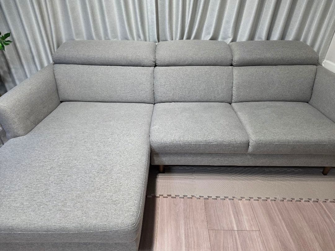 ニトリ カウチソファ 布張りタイプ (KK026 LC GY)