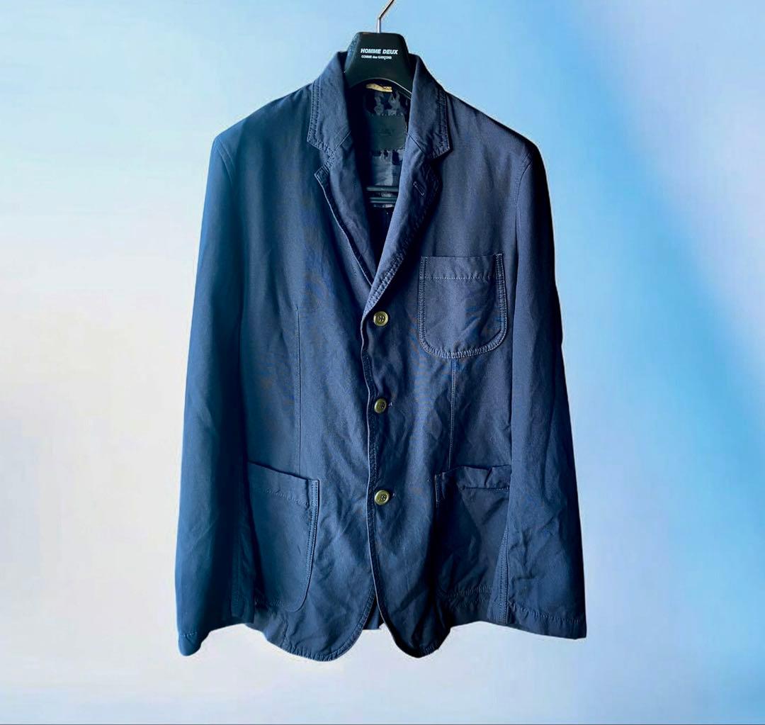 COMME des GARCONS HOMME DEUX紺ポリ縮ジャケット XS
