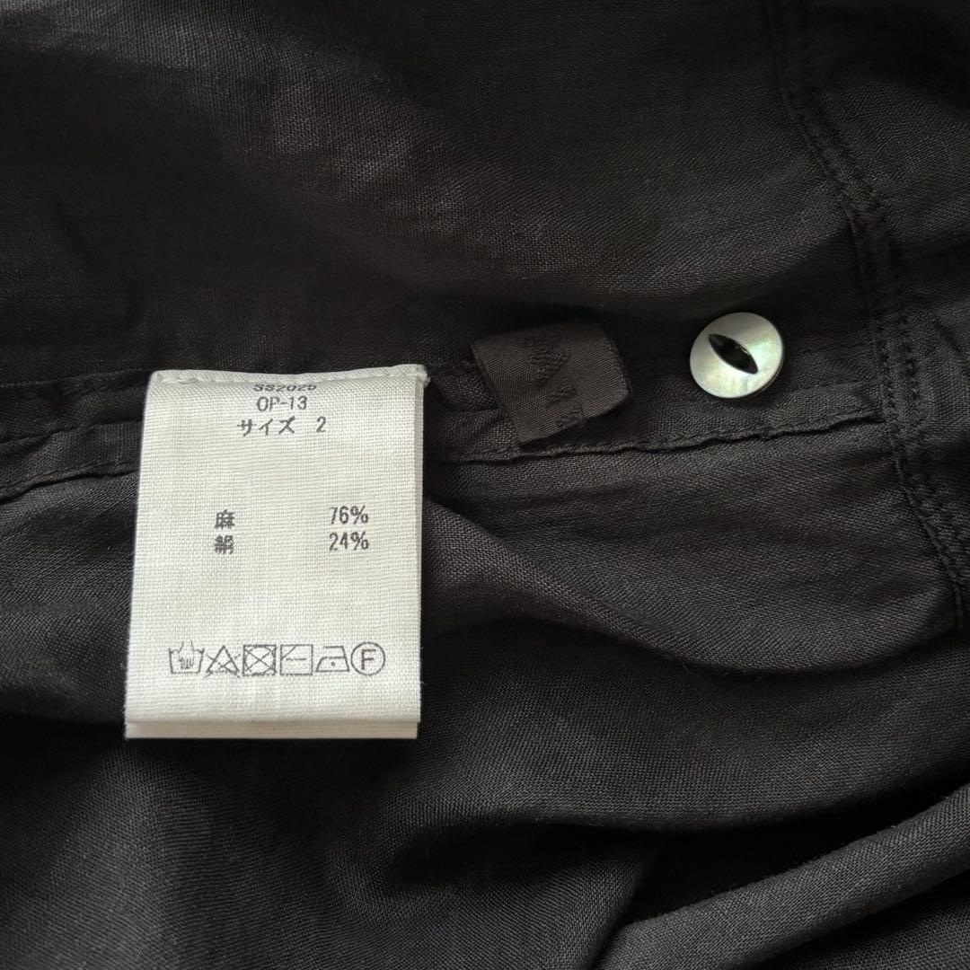 新品　MITTAN ミッタン　ラミーシルクワンピース　OP-13 黒　麻　絹