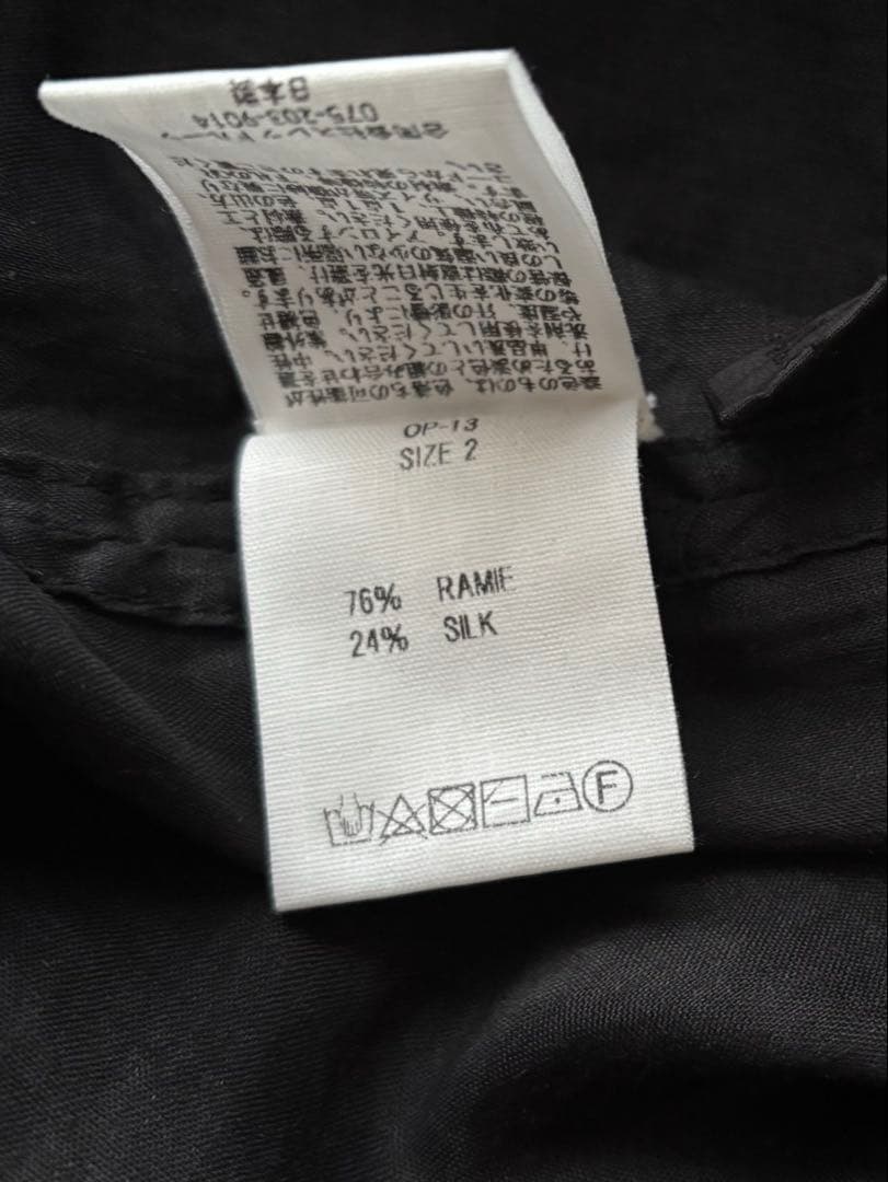 新品　MITTAN ミッタン　ラミーシルクワンピース　OP-13 黒　麻　絹