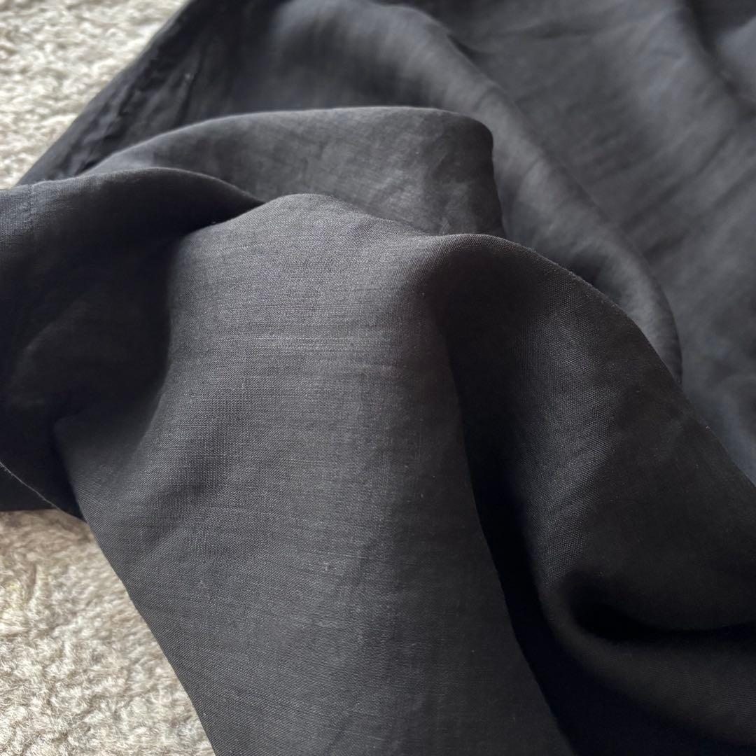 新品　MITTAN ミッタン　ラミーシルクワンピース　OP-13 黒　麻　絹