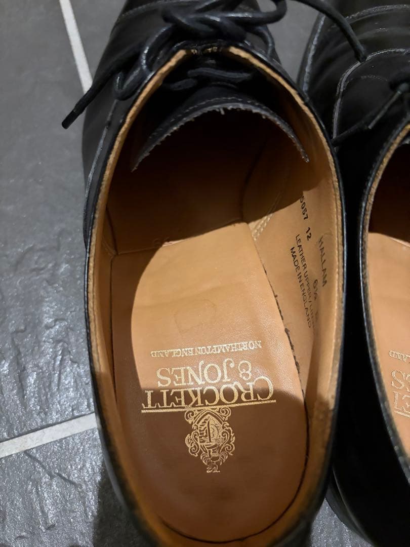 【美品】クロケット＆ジョーンズ HALLAM 6.5E ストレートチップ 黒