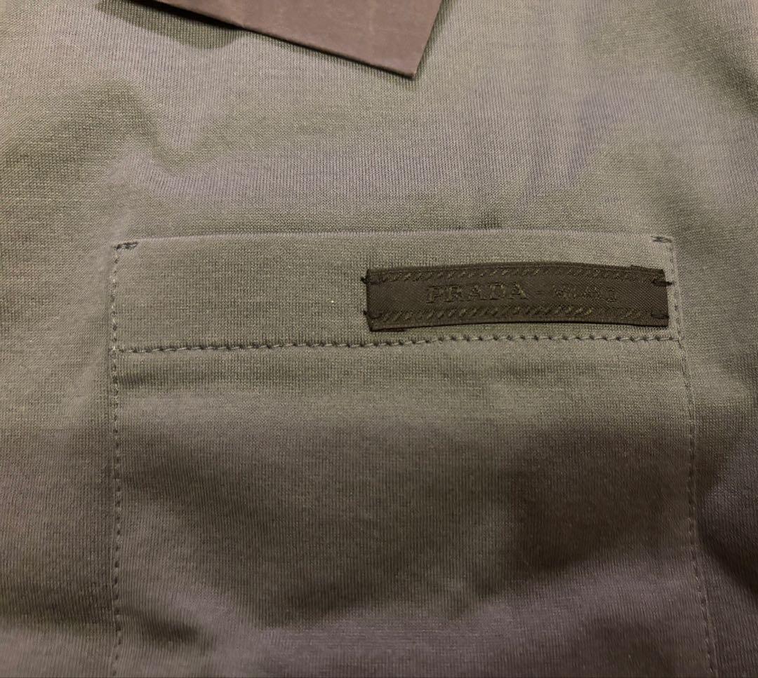 PRADA グレー 長袖ポロシャツ 新品タグ付き　MENS