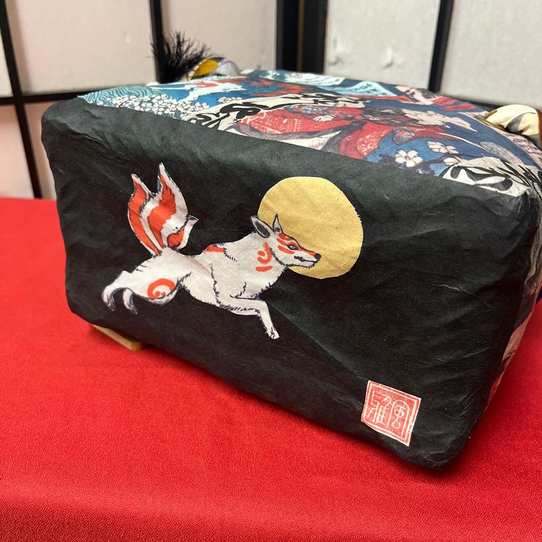 化け狐 妖 九尾 一閑張り バッグ かごバッグ ハンドバッグ 和 動物