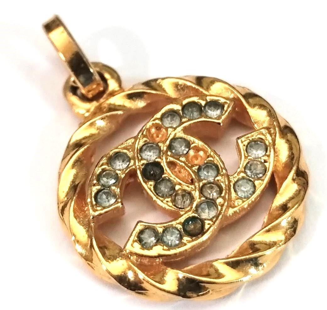 CHANEL ヴィンテージ ペンダントトップ ココマーク カラーストーン