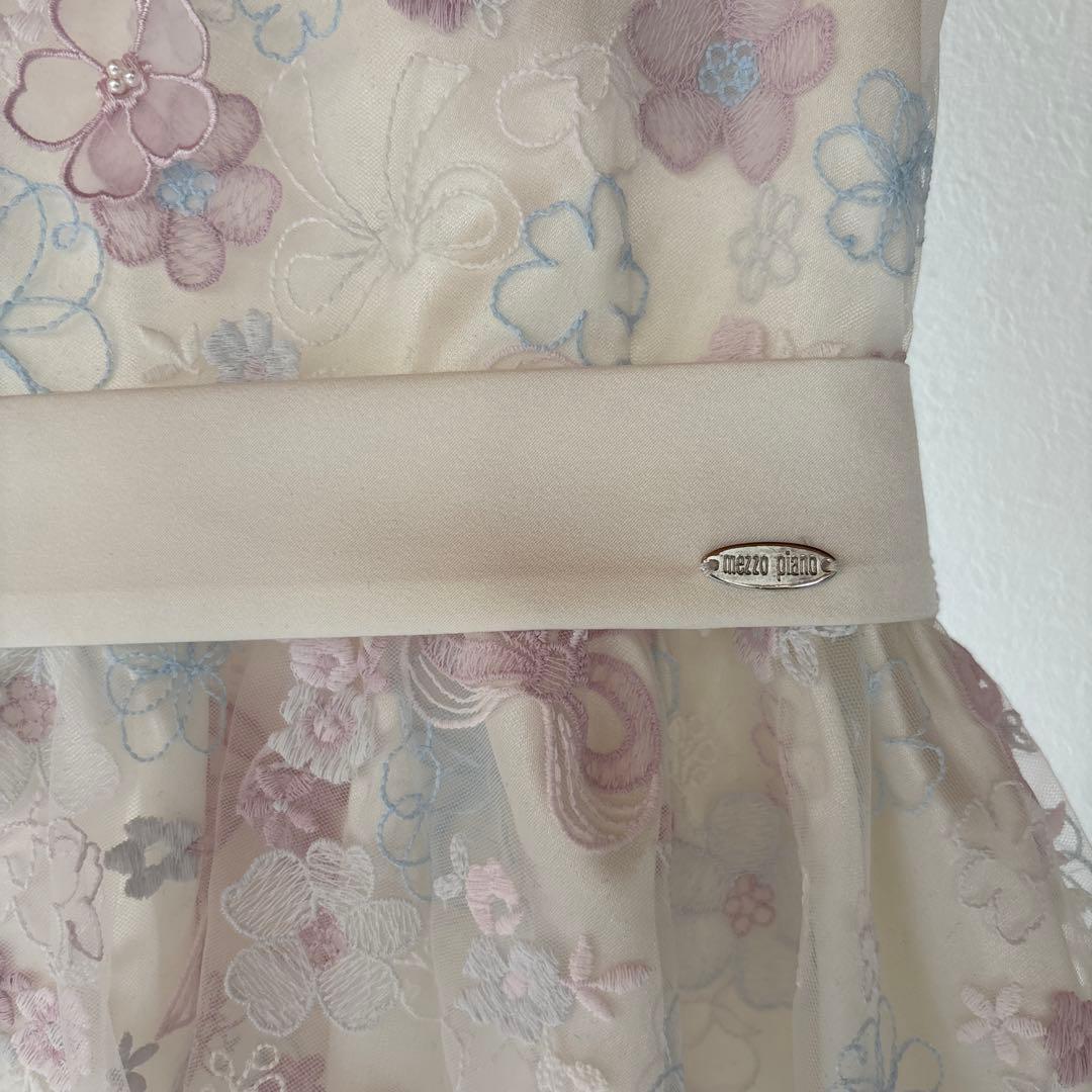 お花刺しゅう ドレス　オフホワイト