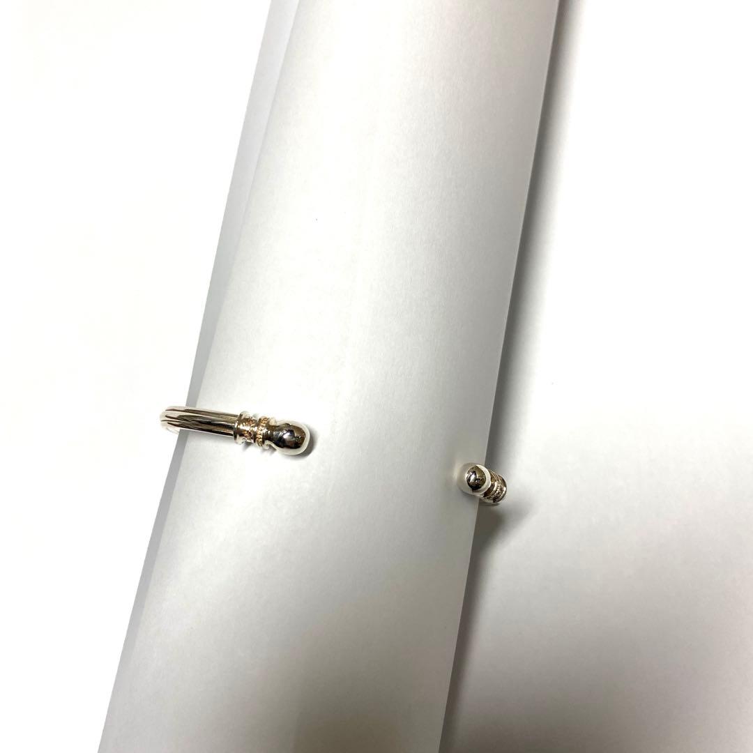 agete シルバーバングル　SV ダイヤモンド　シルバー　装飾　デザイン　彫刻