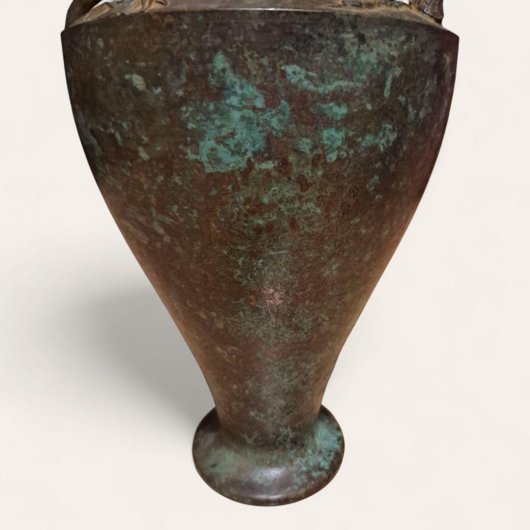 銀雅堂 鋳銅花瓶 松竹梅 模様 アンティーク 和風 工芸品