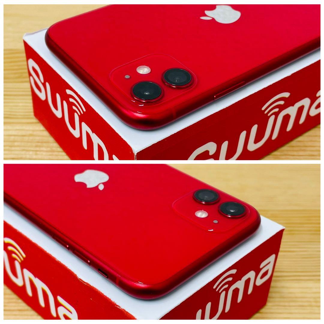 B 100% iPhone 11 128 GB SIM フリー レッド 本体