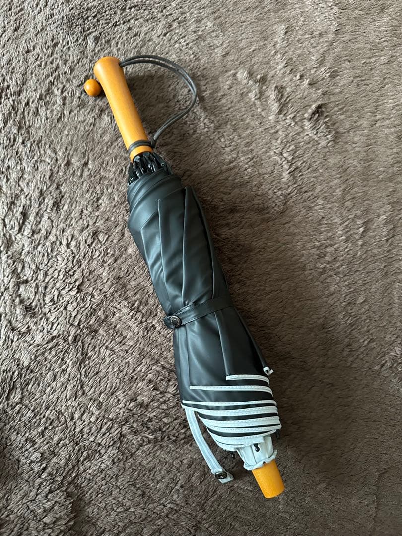 サンバリア100 ２段折り　ボーダーグレー