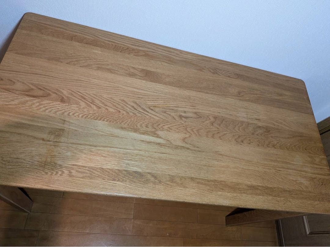 ■送料込■無印 MUJI オーク無垢材デスク 引出足元棚付 学習机 事務テーブル