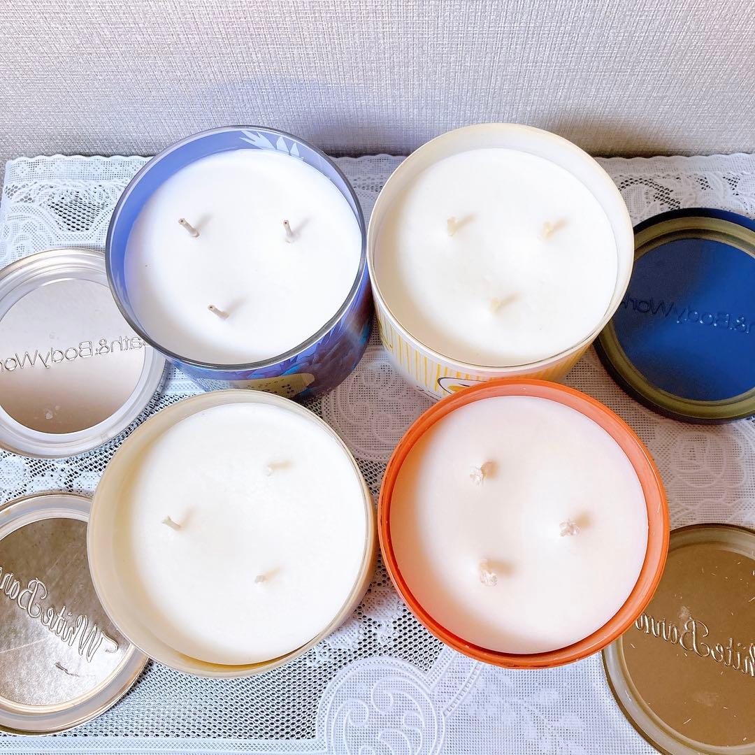 bath&body works 3芯キャンドル 4個
