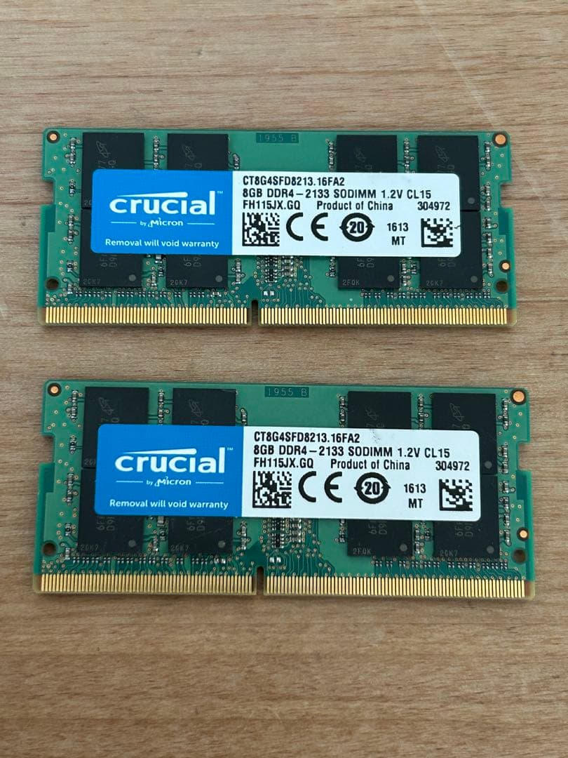 Crucial DDR4 2133MHz SODIMM 8gb 2枚