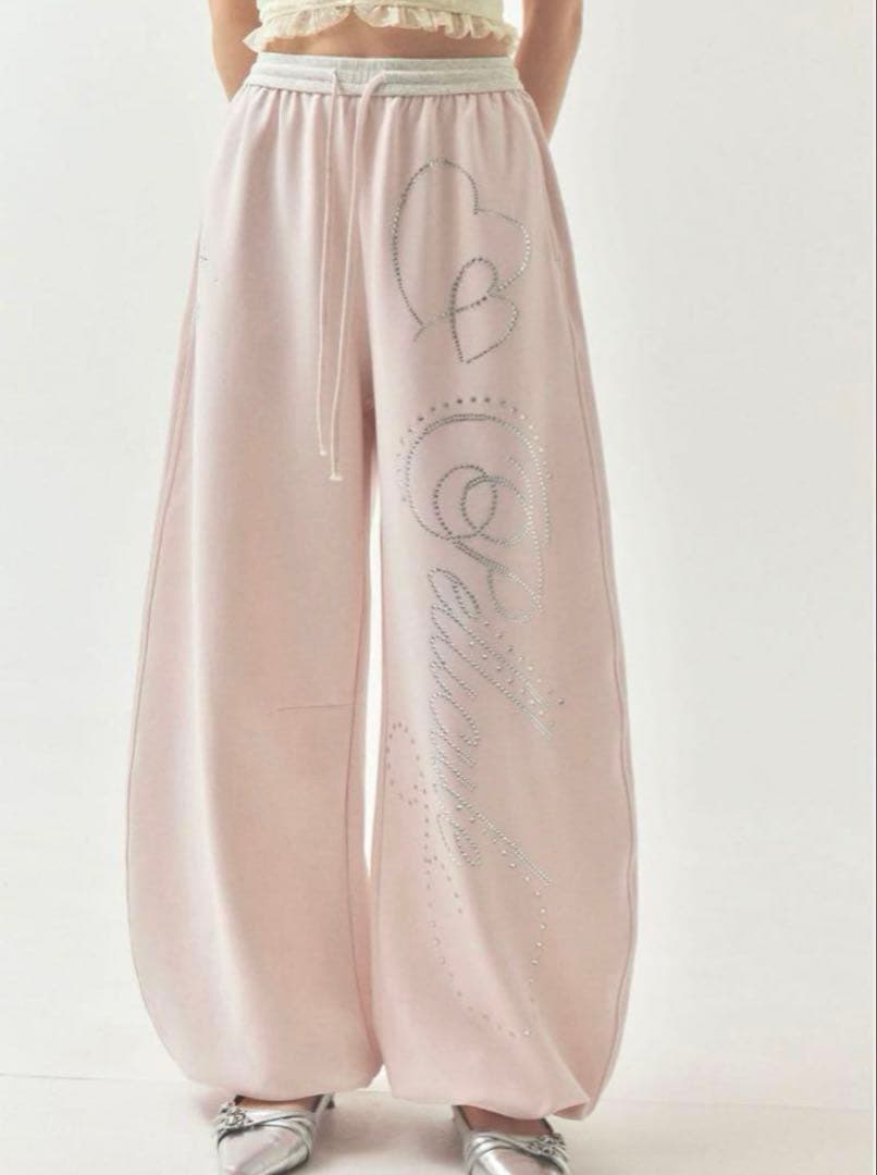 PELLICULE stone-deco sweat pants ペリキュール