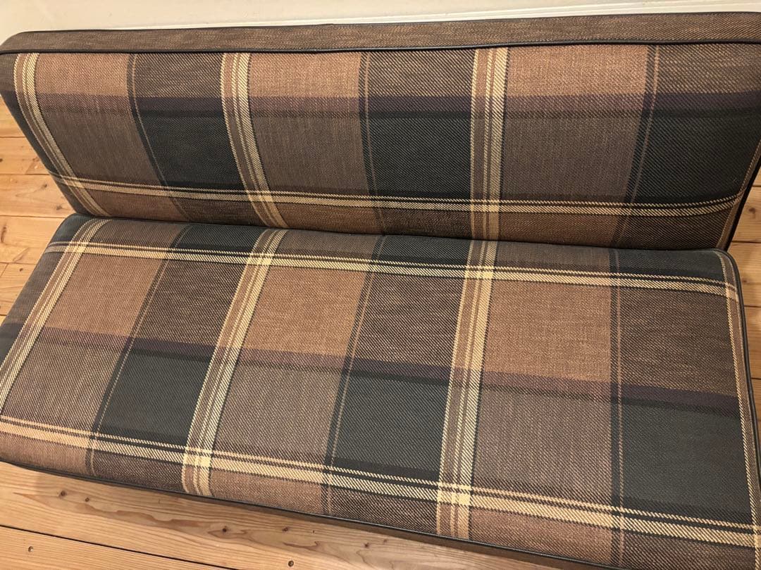 クラッシュゲート チェルシーソファ2P ブラウンチェック柄 2人掛け