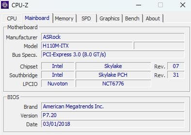 ASRock H110M-ITX マザーボード、i7　6700CPU　fan