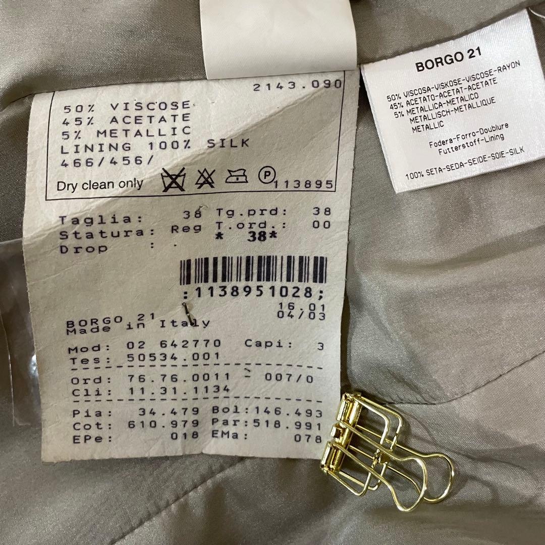 ジョルジオアルマーニ　ジャケット　光沢　ゴールドシルバー　イタリア製　38