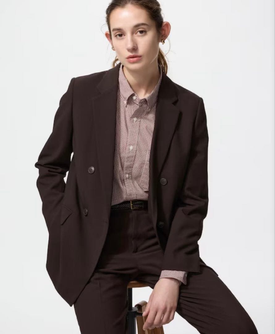 完売！UNIQLO ダブルジャケット　ブラウン　M