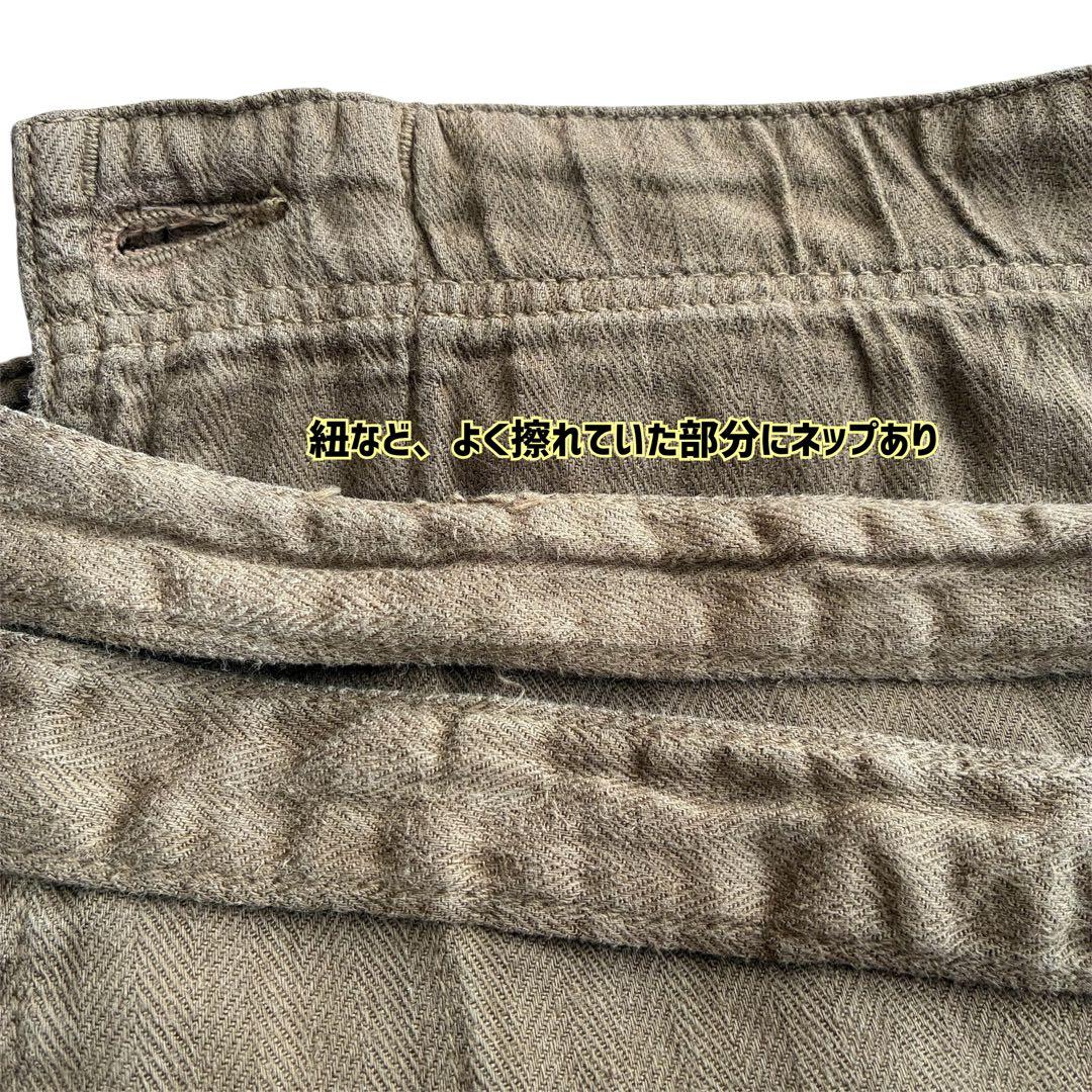 KAPITAL 綿麻ヘリンボンラップパンツ ブラウン ミリタリーカーゴポケット