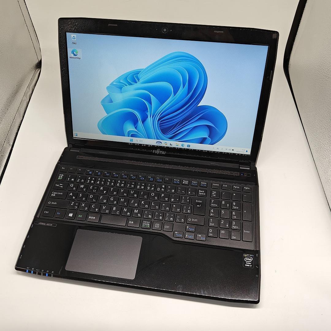 【富士通】AH53 爆速i7 SSD256GB 16GB ブラック ノートPC
