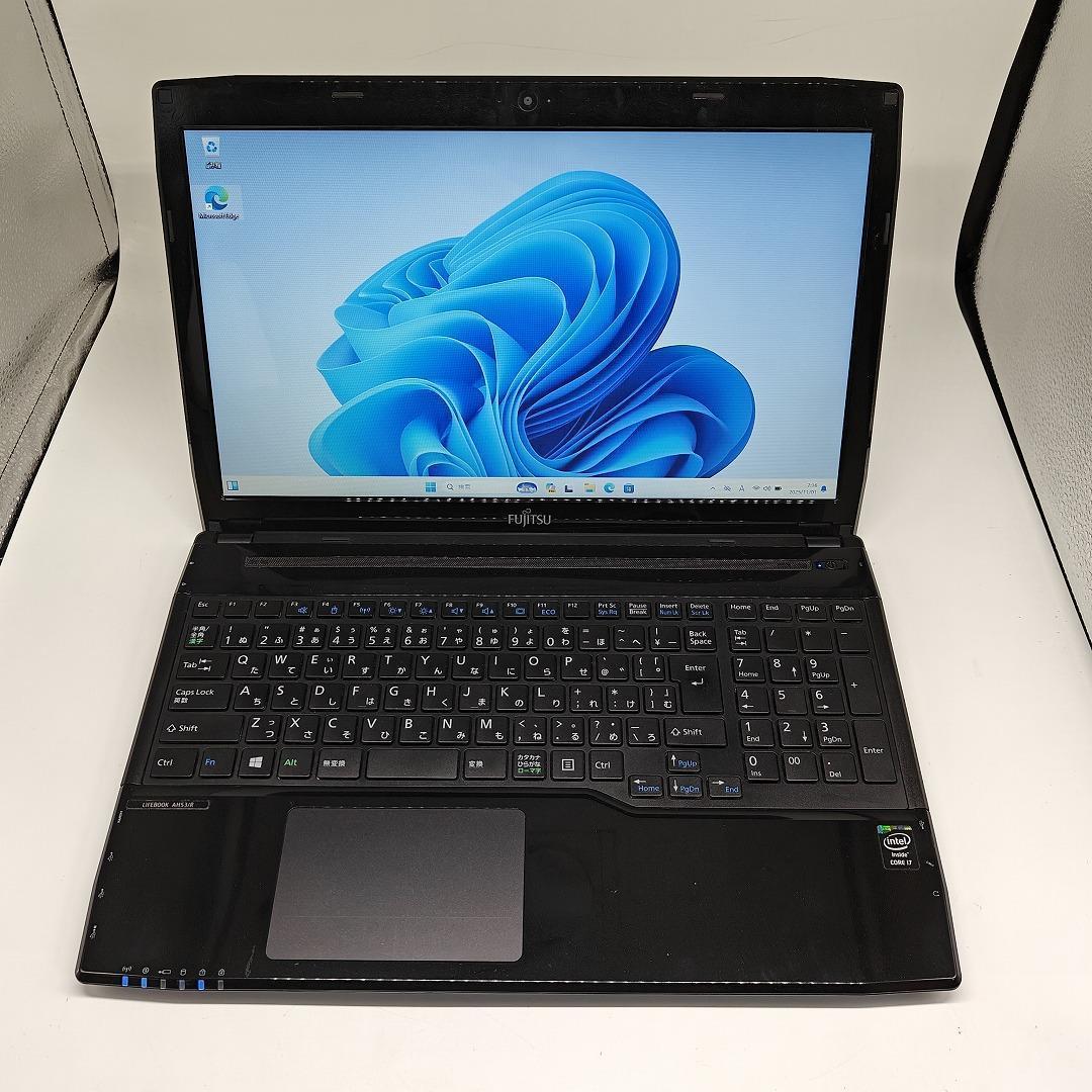 【富士通】AH53 爆速i7 SSD256GB 16GB ブラック ノートPC