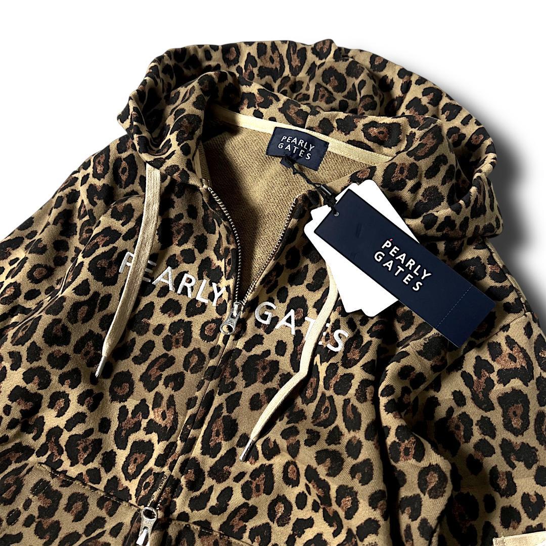 新品 日本製 パーリーゲイツ 1 レオパード柄 スウェットパーカー ジャケット