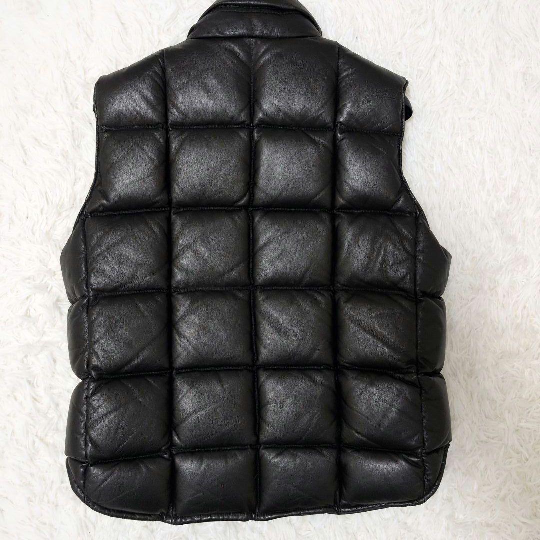 ✨極美品✨タトラス レザー ダウンベスト キルティング オールレザー ロゴ 羊革