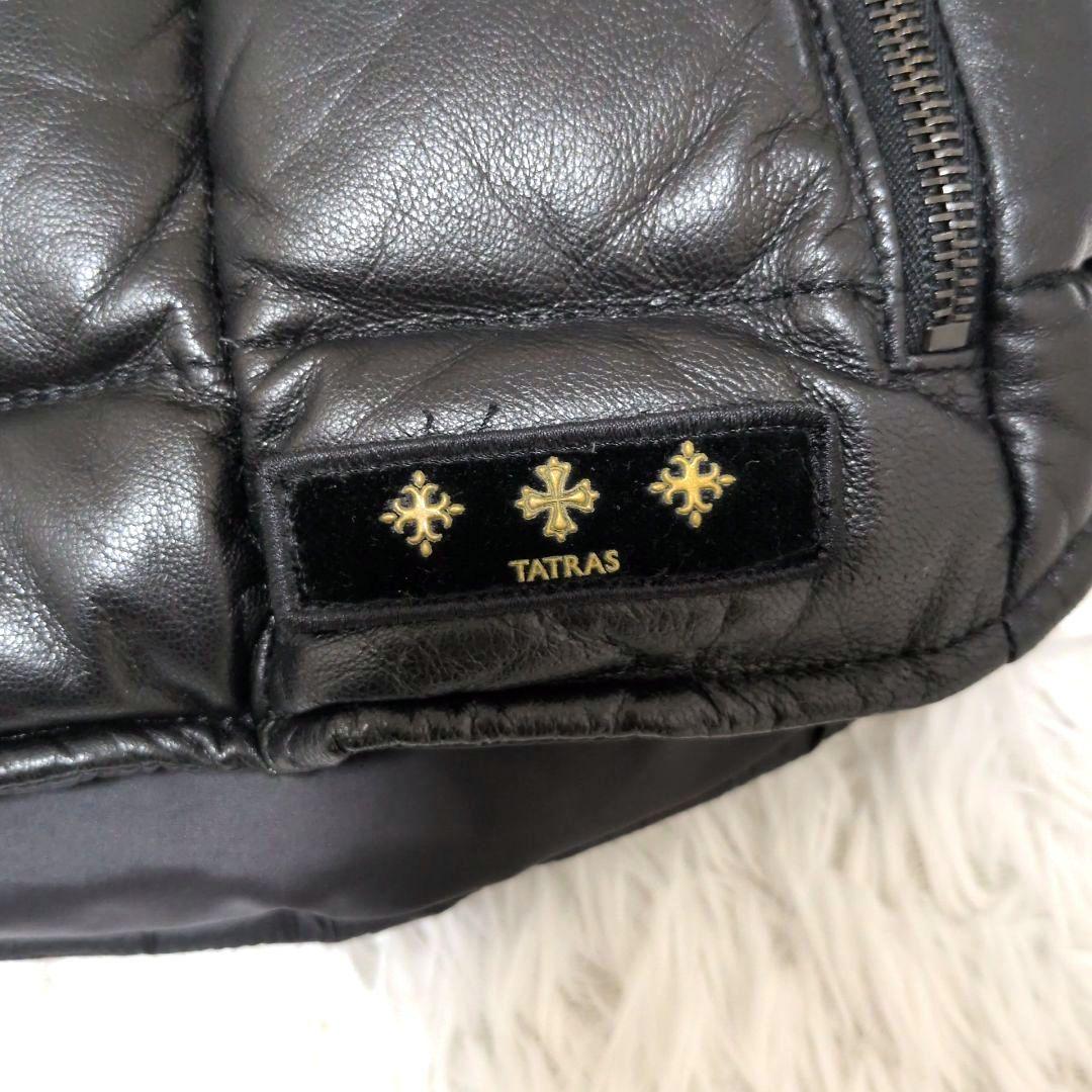 ✨極美品✨タトラス レザー ダウンベスト キルティング オールレザー ロゴ 羊革